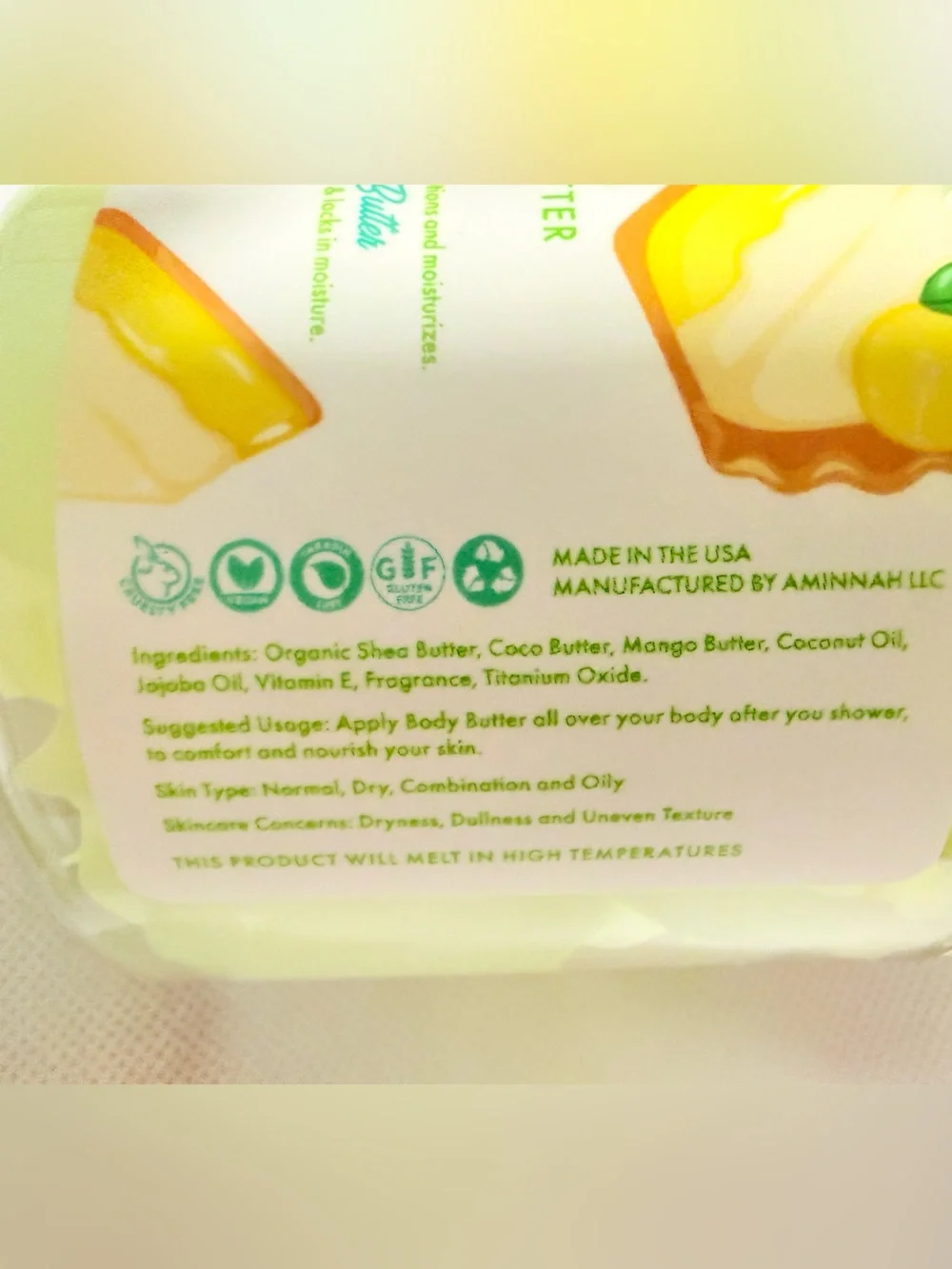 Aminnah Lemon Meringue Whipped Body Butter! 🍋🍋